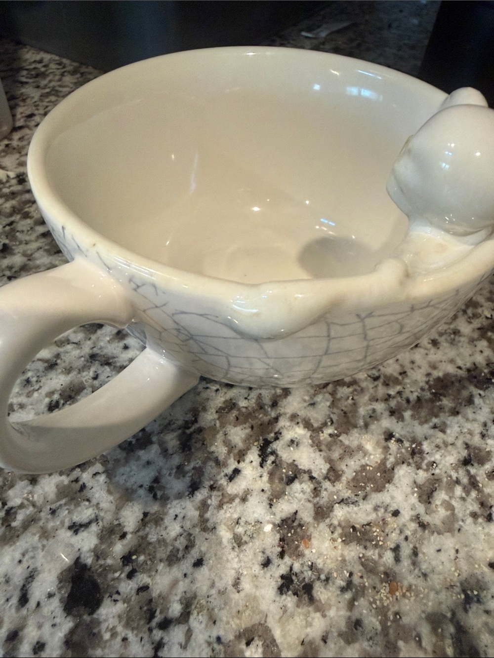 Cream Ceramic Mug with Figurine Accent - Picture 3 of 4